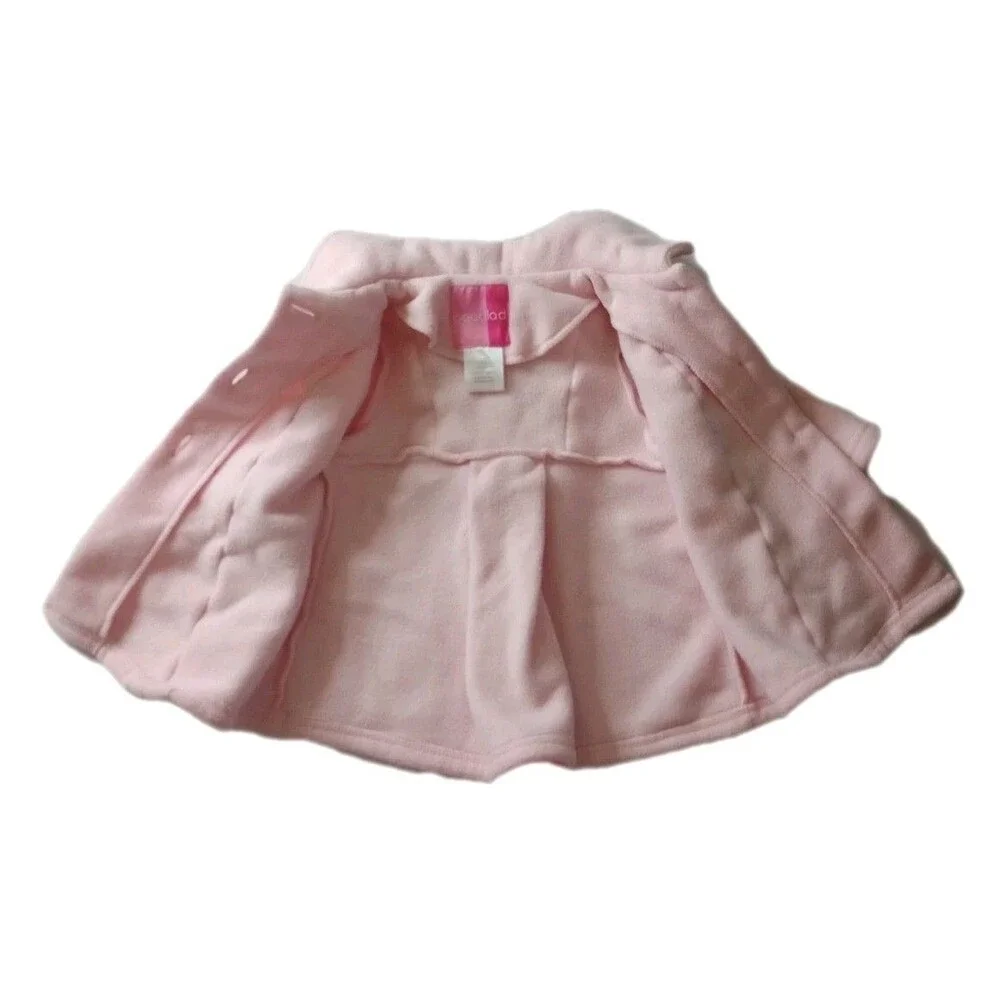 Goodlad Pink Fleece Pea Coat sz 6-9M Girls Infant Baby